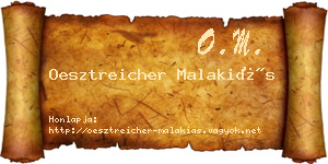 Oesztreicher Malakiás névjegykártya